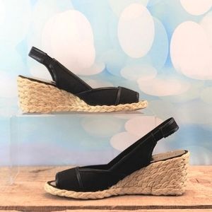 LAUREN RALPH LAUREN - Wedge, black, approx. 2.75” heel, size 7.5B